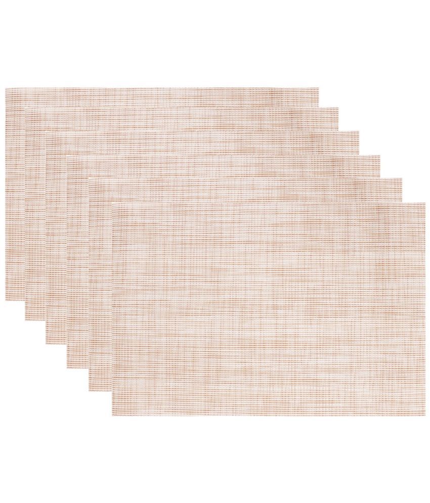     			HOKIPO PVC Textured Rectangle Table Mats 45 cm 30 cm Pack of 6 - Beige