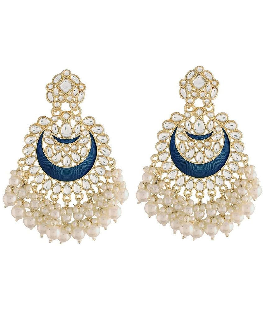     			I Jewels - Blue Chandbalis Earrings ( Pack of 1 )