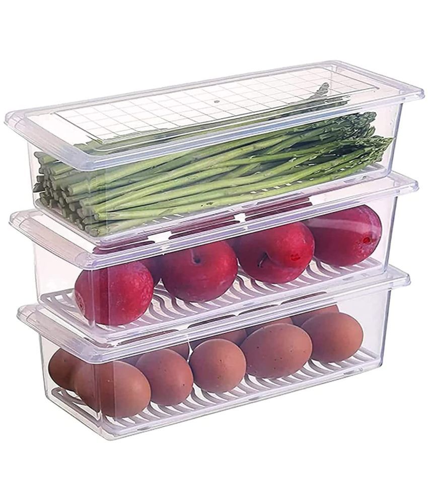     			Kkart - Polyproplene Transparent Food Container ( Set of 3 )