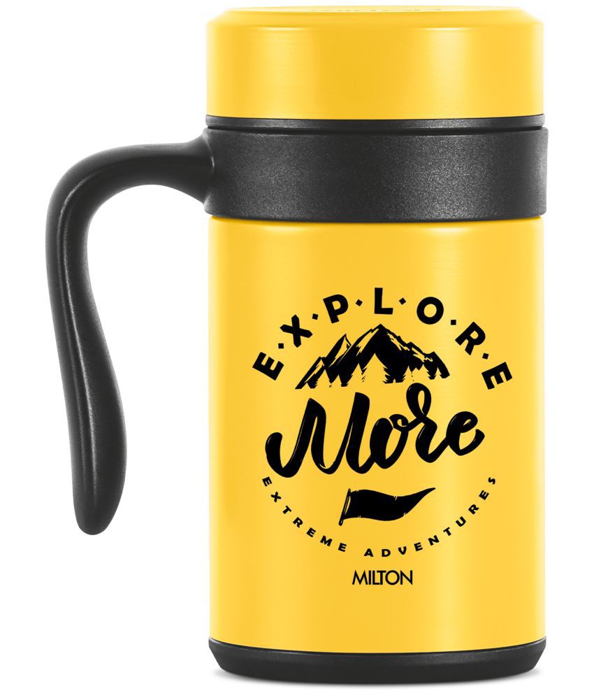     			Milton Cosmic 500 Thermosteel Mug, 440 ml, Yellow | Stainless Steel Strainer | Hot & Cold | Vacuum Insulated | Rust Proof | Leak Proof | Tea | Coffee | Mug