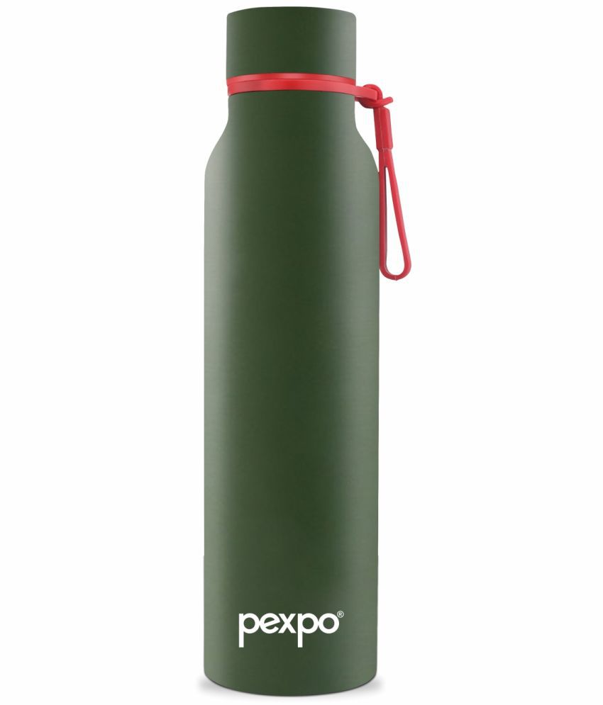     			Pexpo 850ml 24 Hrs Hot and Cold Flask, Bosco Vacuum insulated Bottle (Pack of 1, Military Green)