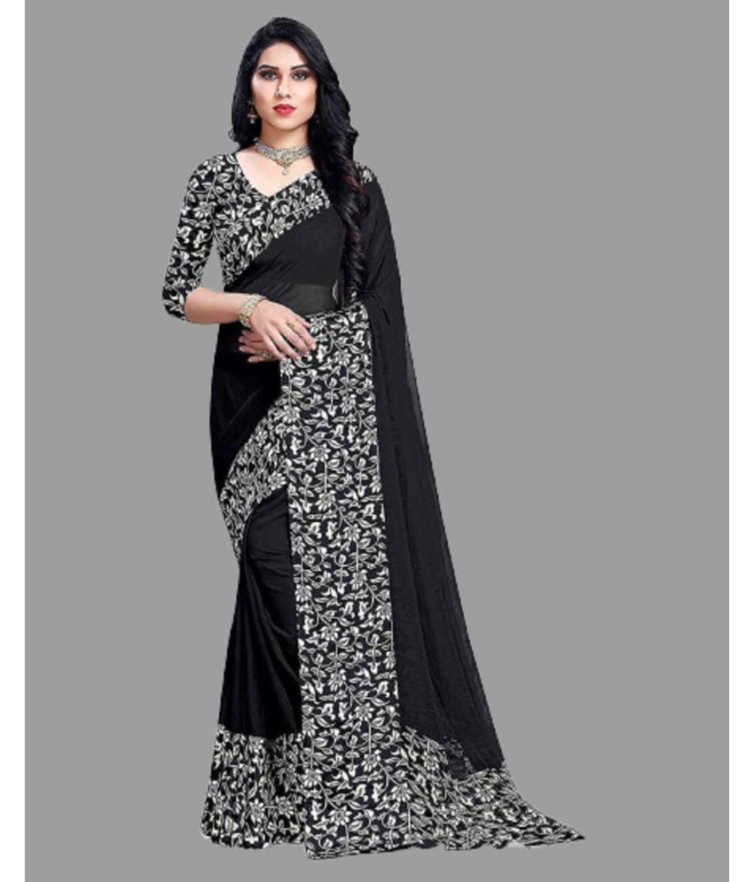     			Sanjana Silk - Black Georgette Saree With Blouse Piece ( Pack of 1 )