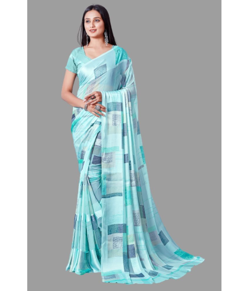     			Sanjana Silk - Blue Georgette Saree With Blouse Piece ( Pack of 1 )