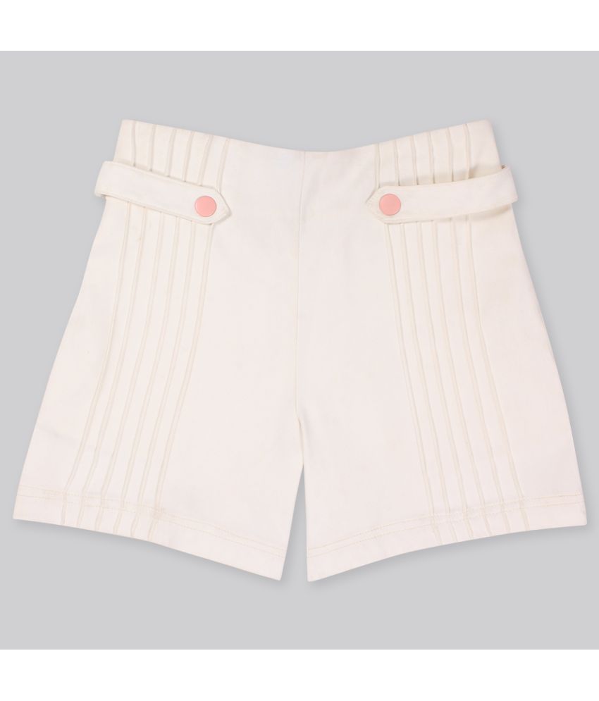     			Cutecumber Pack of 1 Girls Polyester Hot Pants ( White )