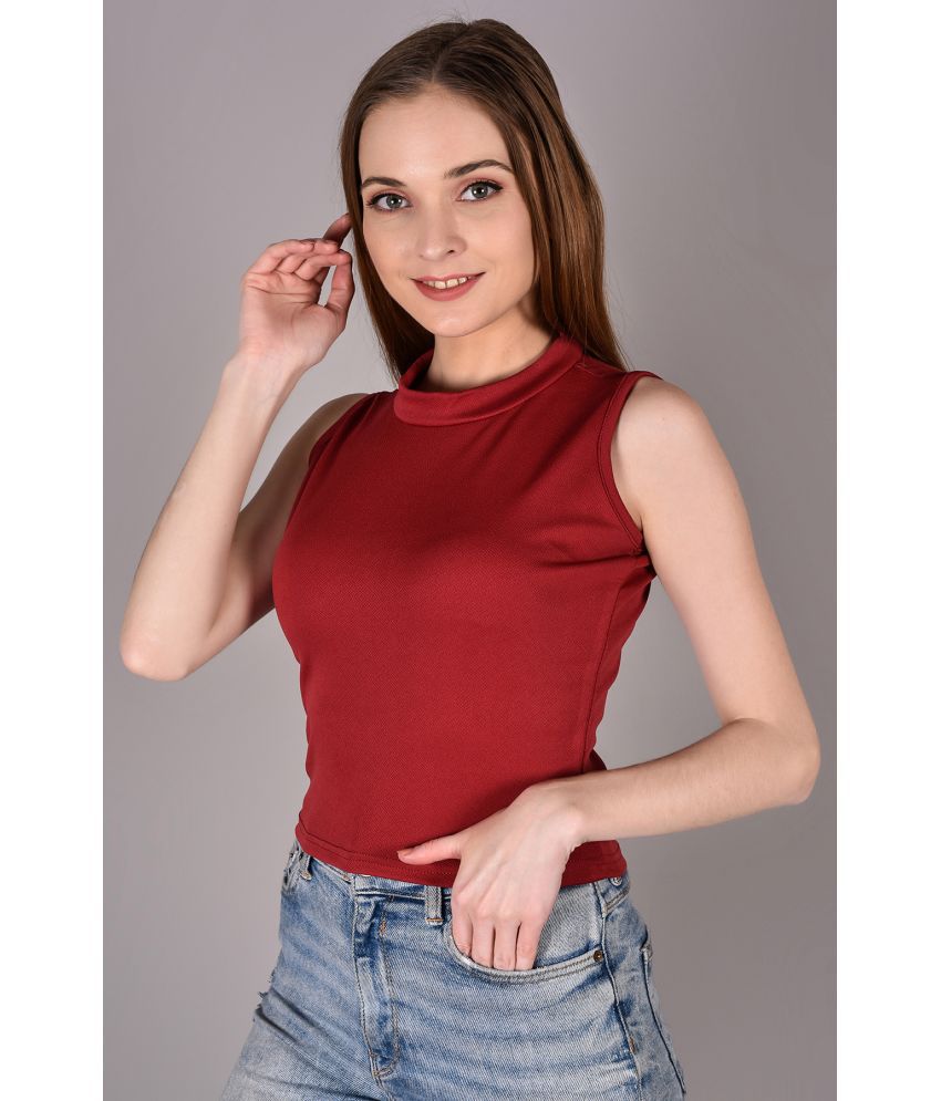     			Fabric Falcon - Maroon Polyester Women's Crop Top ( Pack of 1 )