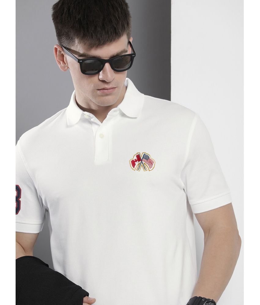     			Merriment - White Cotton Blend Regular Fit Men's Polo T Shirt ( Pack of 1 )