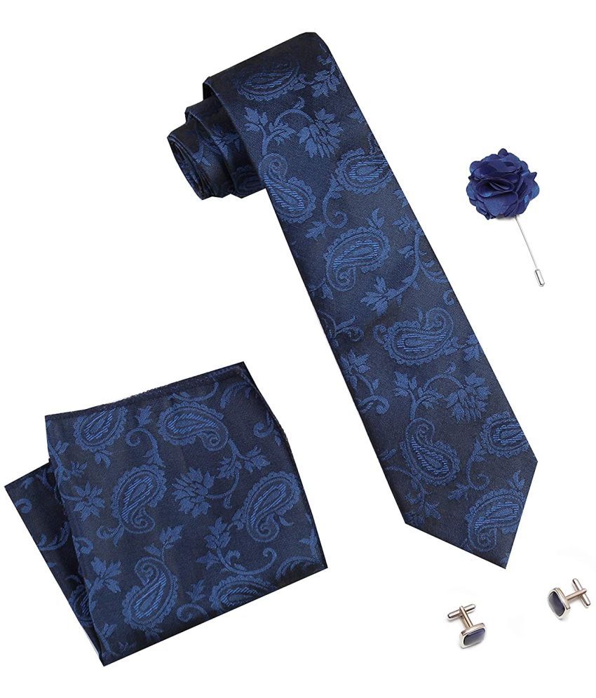     			Axlon Blue Floral Silk Necktie