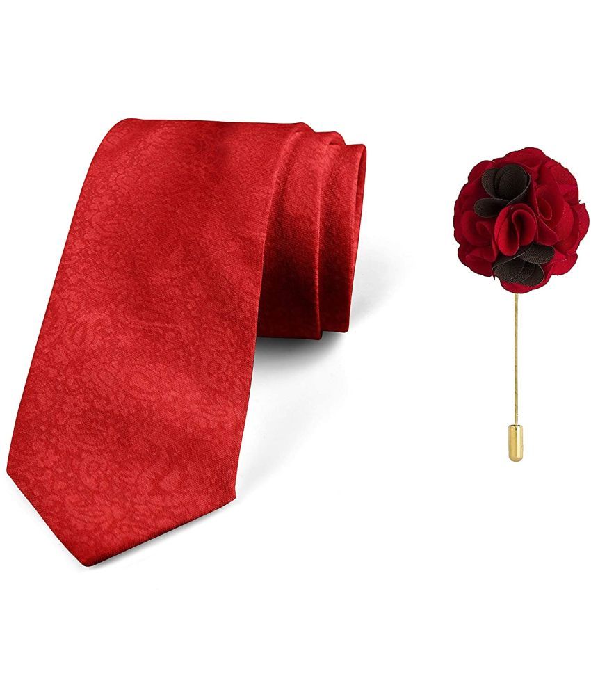     			Axlon Red Floral Silk Necktie