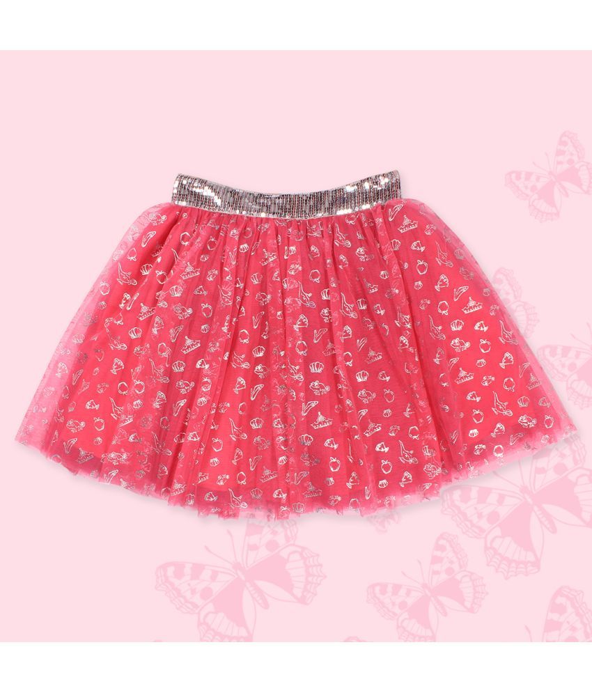     			Cutecumber - Pink Net Girls A-Line Skirt ( Pack of 1 )