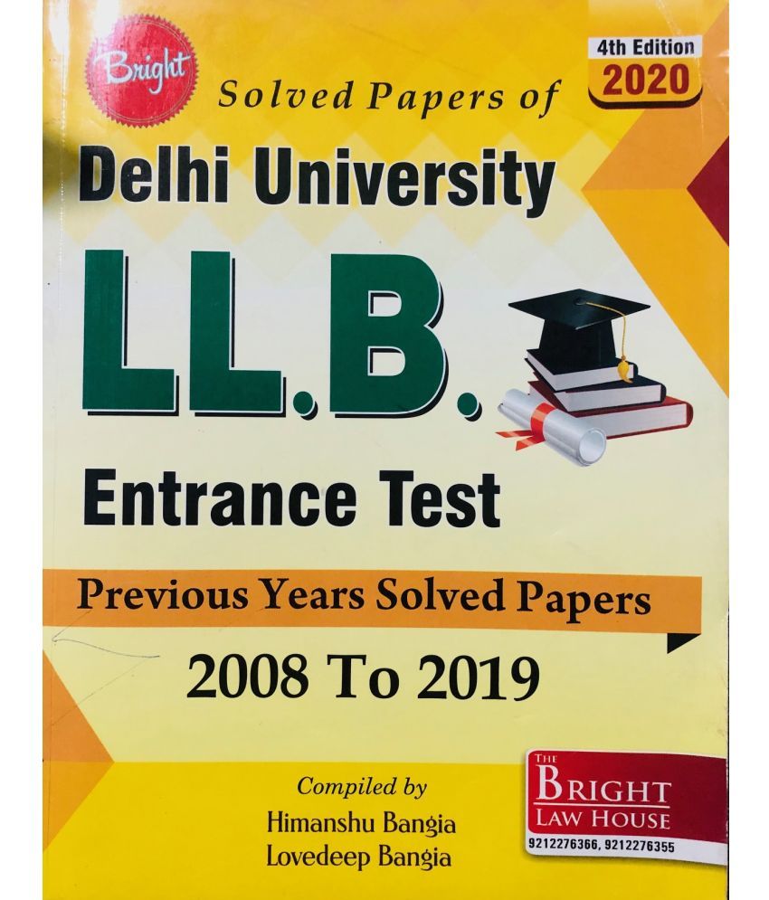     			Delhi University LLB Entrance Test Solved Papers (2008-2019)