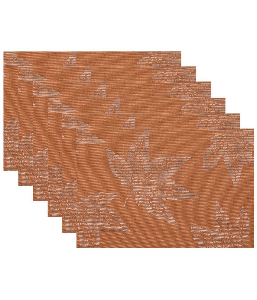     			HOKIPO PVC Nature Rectangle Table Mats 45 cm 30 cm Pack of 6 - Orange