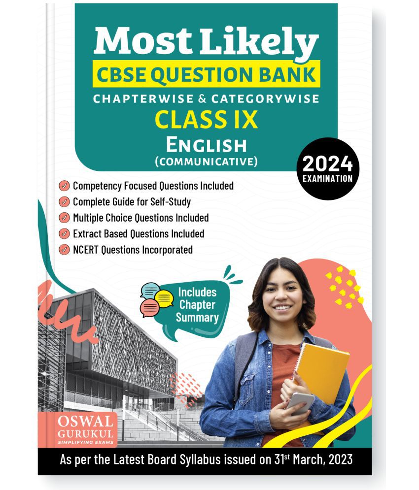    			Oswal - Gurukul English Communicative Most Likely CBSE Question Bank for Class 9 Exam 2024 - Chapterwise & Categorywise, New Paper Pattern