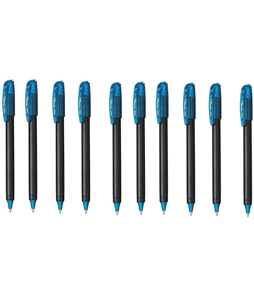     			Pentel Energel Bl417 - 10 Sky Blue Ink Color Roller Ball Pen (Pack Of 10, Sky Blue)