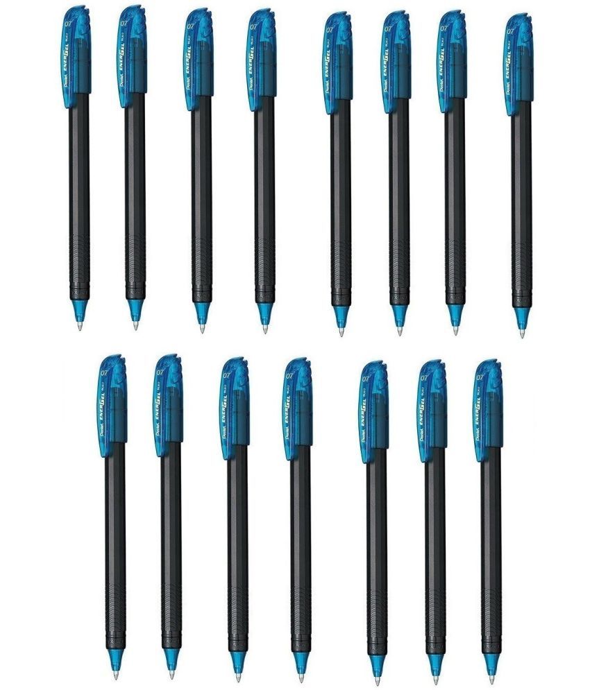     			Pentel Energel Bl417 - 15 Sky Blue Ink Color Roller Ball Pen (Pack Of 15, Sky Blue)