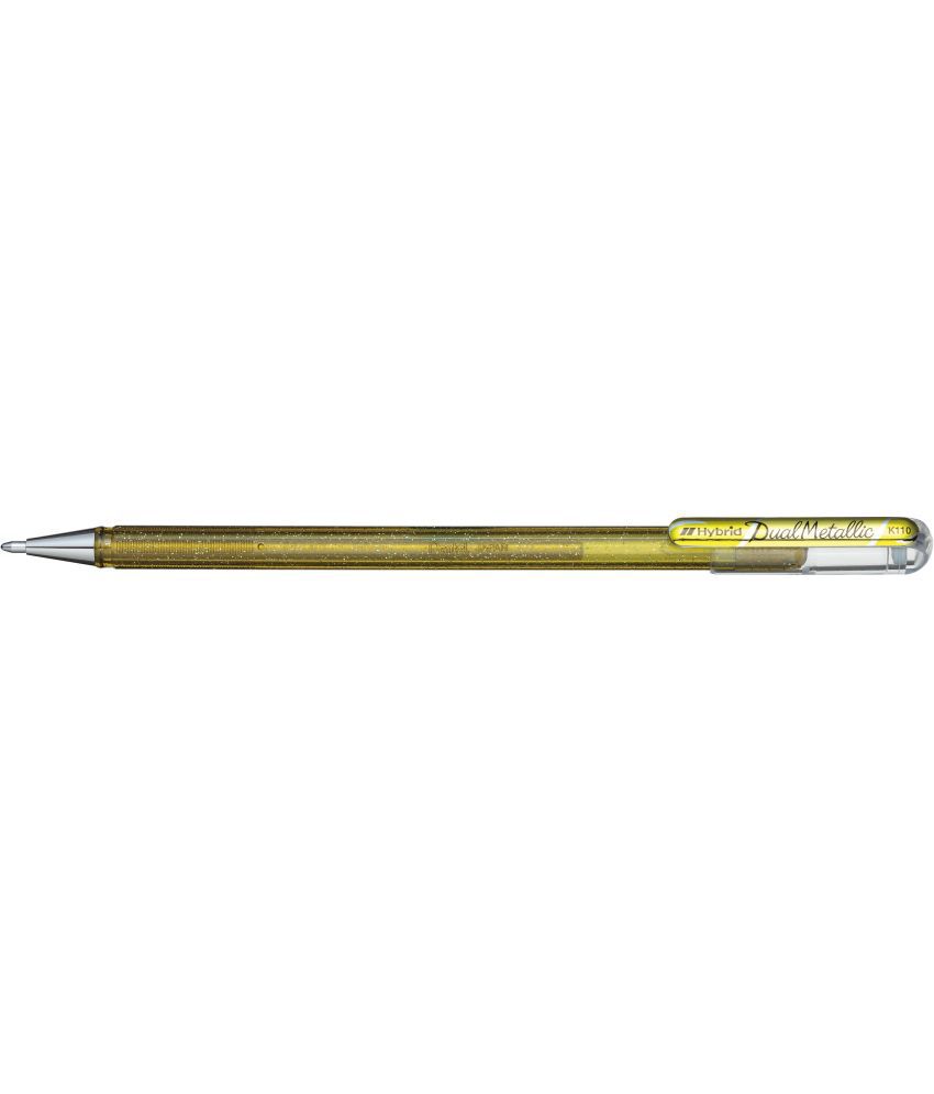     			Pentel Hybrid Dual Metallic Gel Pen (Pack Of 3, Gold)
