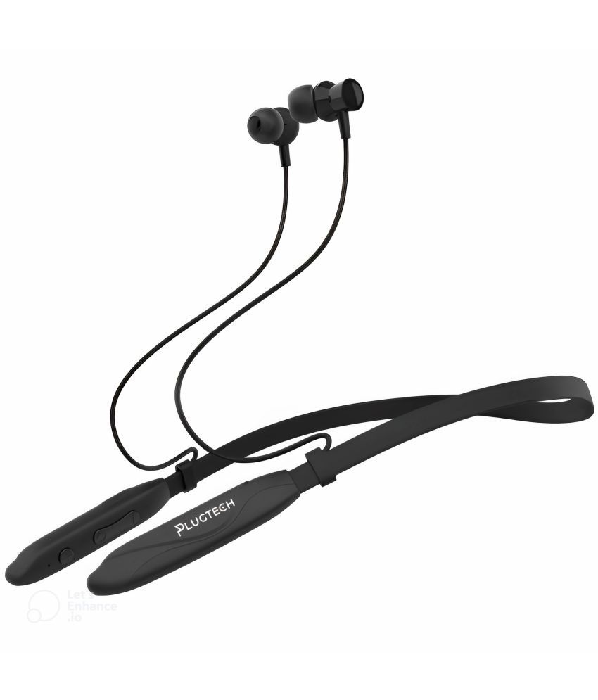     			Plugtech GoNeck Pro 110-1 In Ear Bluetooth Earphone 24 Hours Playback Type C IPX4(Splash Proof) Active Noise cancellation -Bluetooth V 5.1 Black