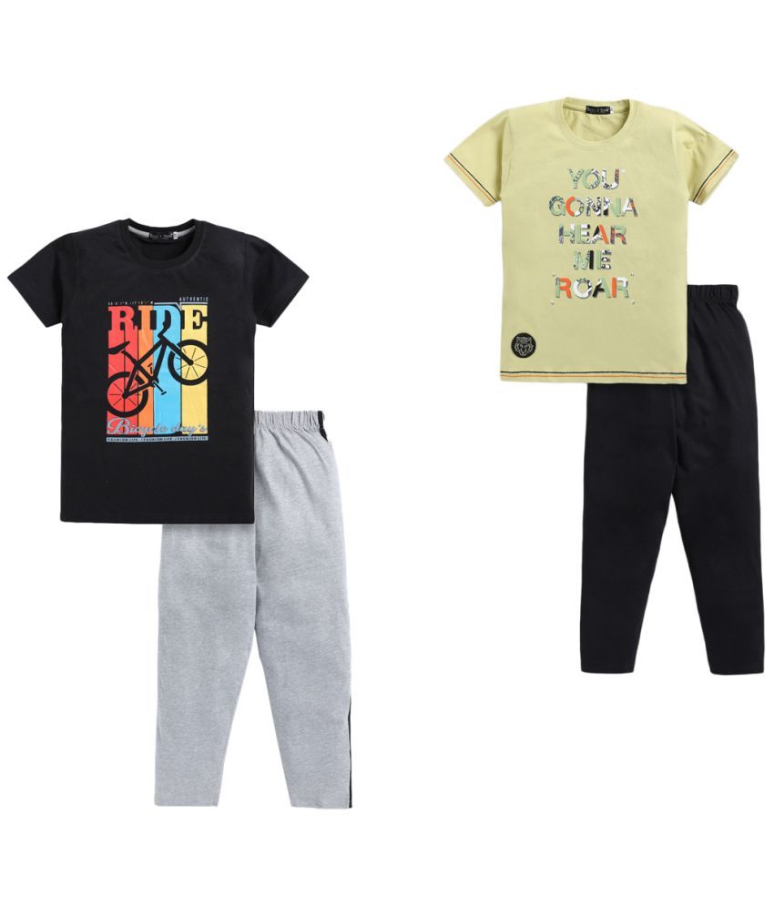     			Todd N Teen - Multicolor Cotton Boys T-Shirt & Trackpants ( Pack of 2 )