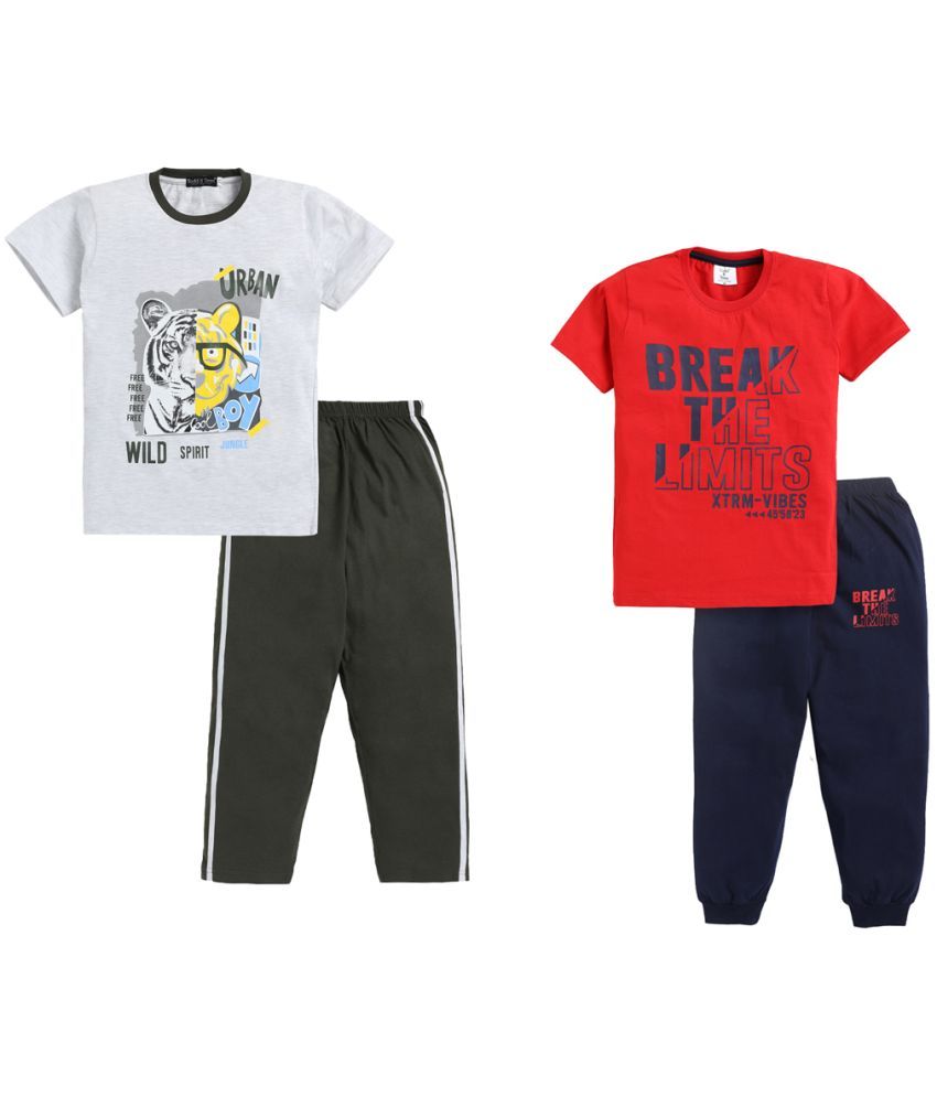     			Todd N Teen Pack of 2 Boys Cotton T-Shirt & Trackpants ( Multicolor )