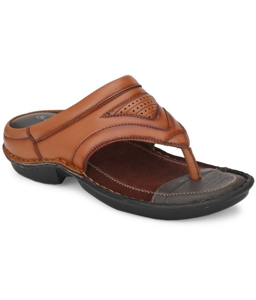     			softio - Brown Men's Leather Slipper