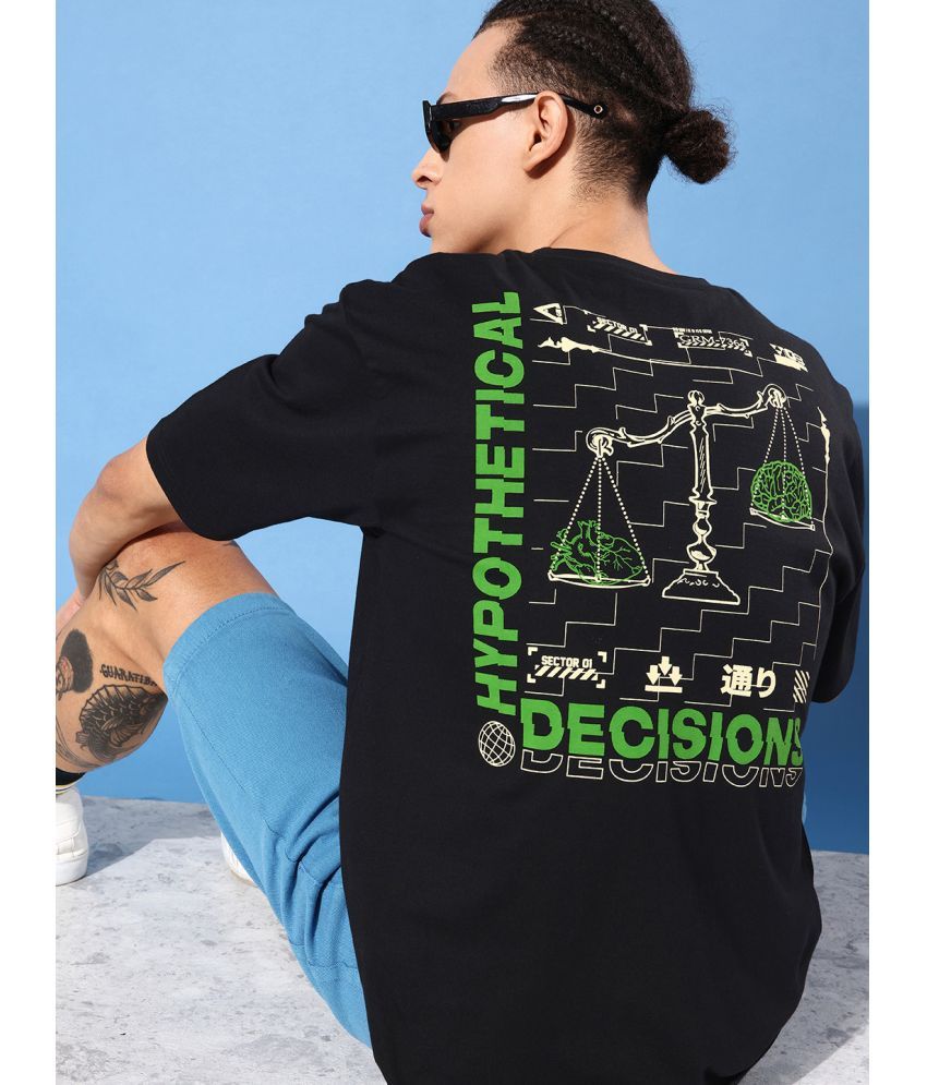     			Difference of Opinion - Black Cotton Oversized Fit Men's T-Shirt ( Pack of 1 )