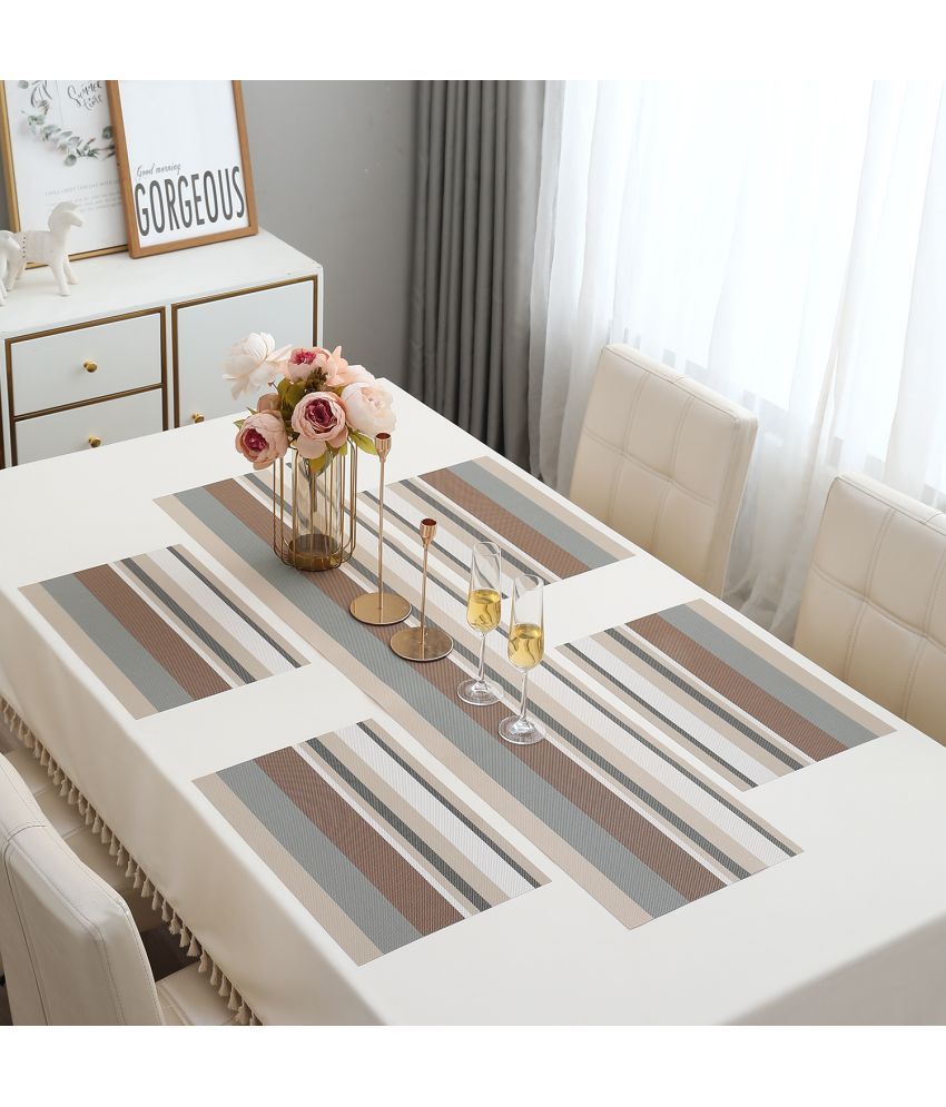     			HOKIPO PVC 4 Seater Table Runner & Mats ( 135 cm x 30 cm ) Set of 5 - Multi