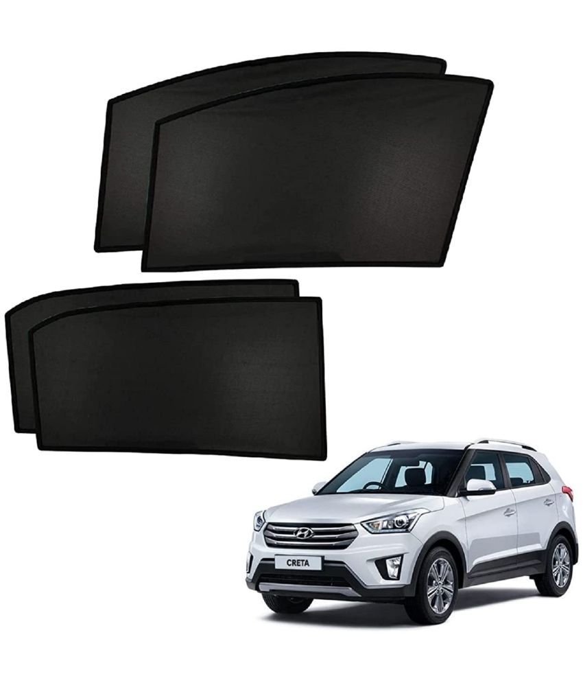     			Penyan Black Non Magnetic Half Sun Shade Curtains for Hyundai Creta 2015-2019 Model, Set of 4