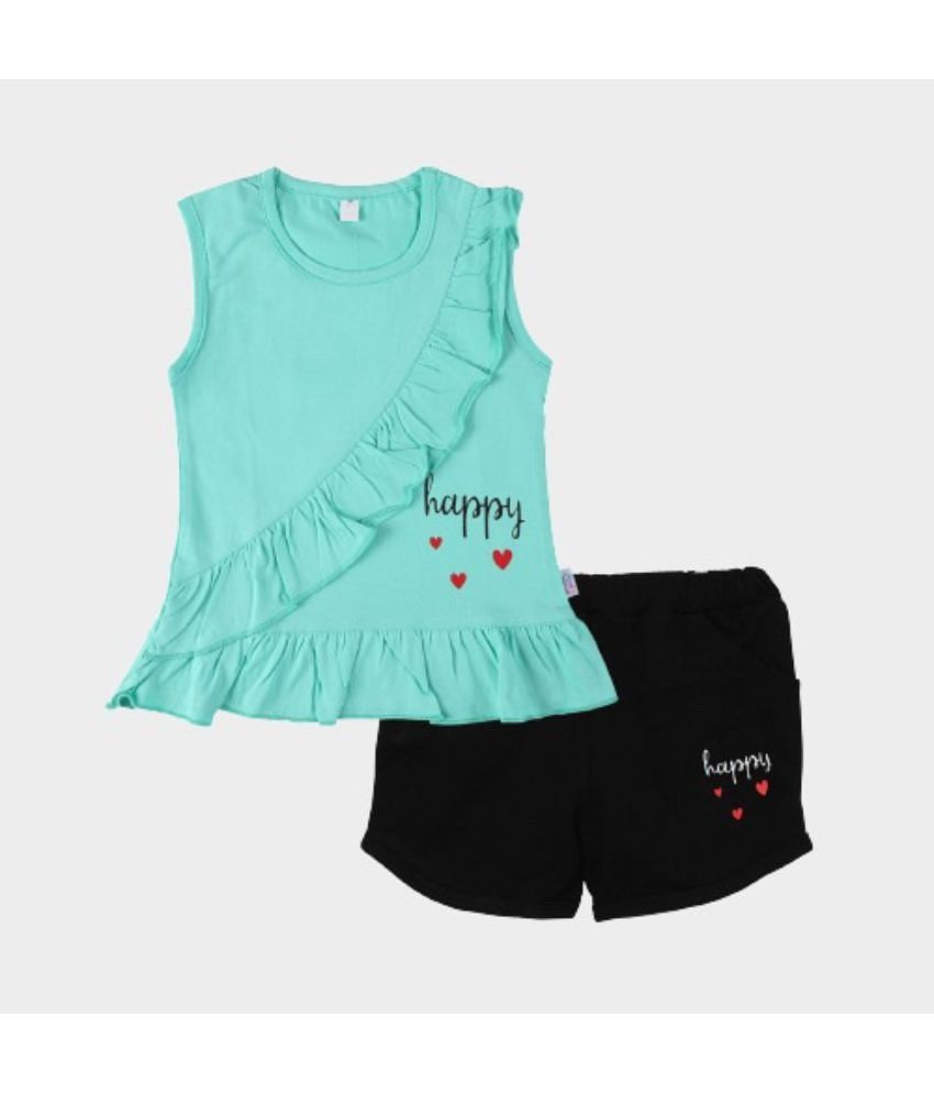 Affordable Men CATCUB - Green Cotton Girls Top With Shorts ( Pack of 1 ) - None 2025 at ShopCirc