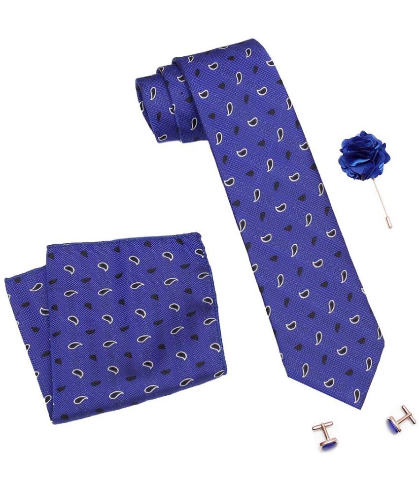     			Axlon Blue Printed Silk Necktie