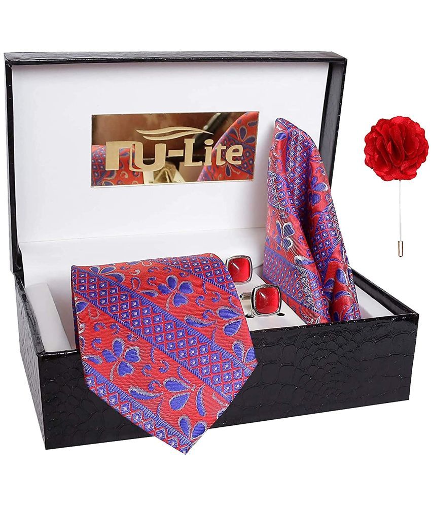     			Axlon Red Floral Silk Necktie