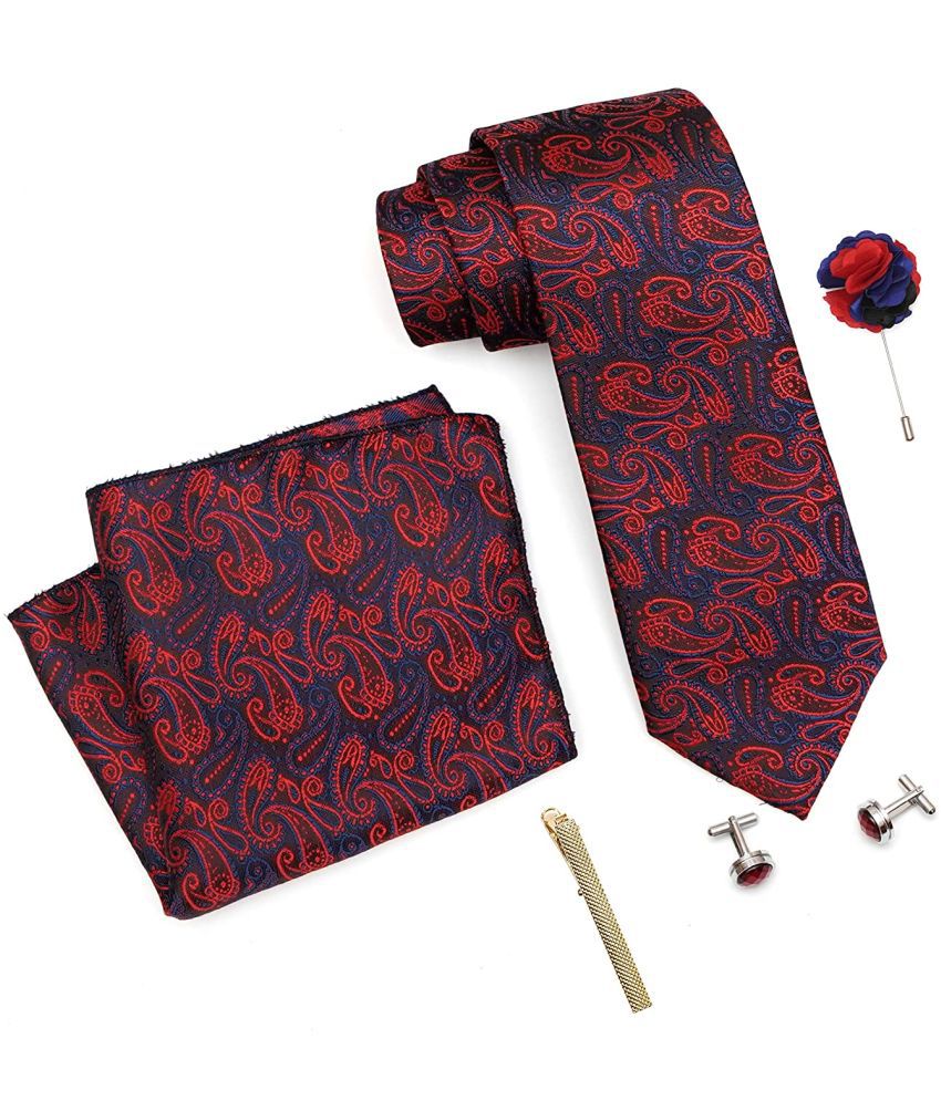     			Axlon Red Paisley Silk Necktie