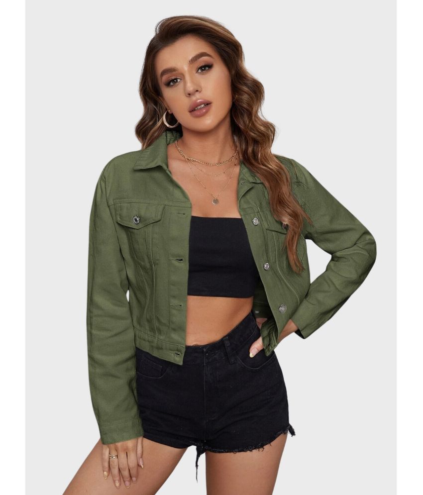     			BuyNewTrend - Cotton Blend Green Jackets Pack of 1