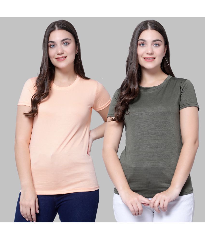     			Diaz - Multi Color Polyester Regular Fit Women's T-Shirt ( Pack of 2 )