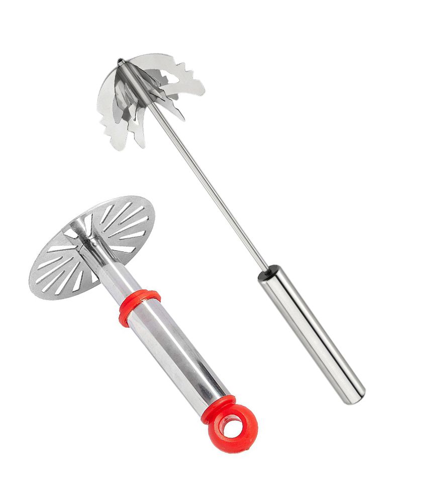     			HOMETALES Manual Stainless Steel Hand Blender and Potato Masher(Combo)