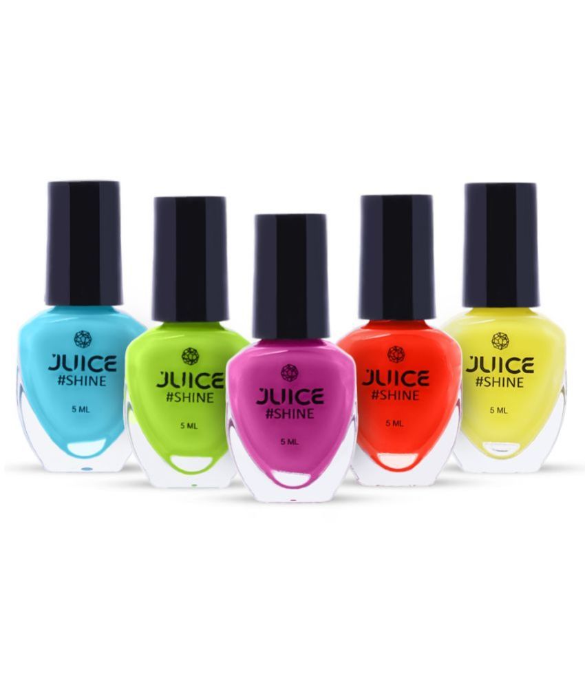     			Juice - Multi Glossy Nail Polish ( Pack of 5 )