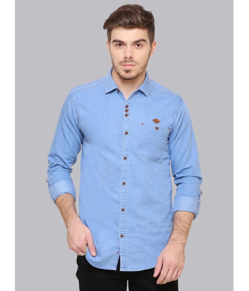     			Kuons Avenue - Light Blue Denim Slim Fit Men's Casual Shirt ( Pack of 1 )