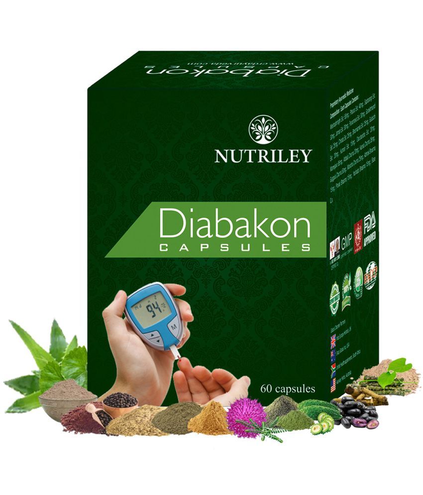     			Nutriley Diabakon Diabetes Control Capsules, Diabetic Care, Heart Care Capsules, 60 Caps