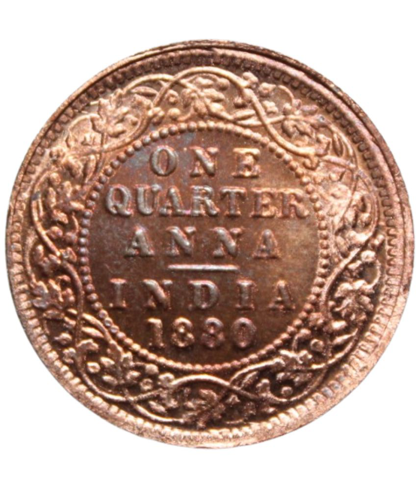     			PRIDE INDIA - 1 Quarter Anna (1880) Victoria Empress 1 Numismatic Coins