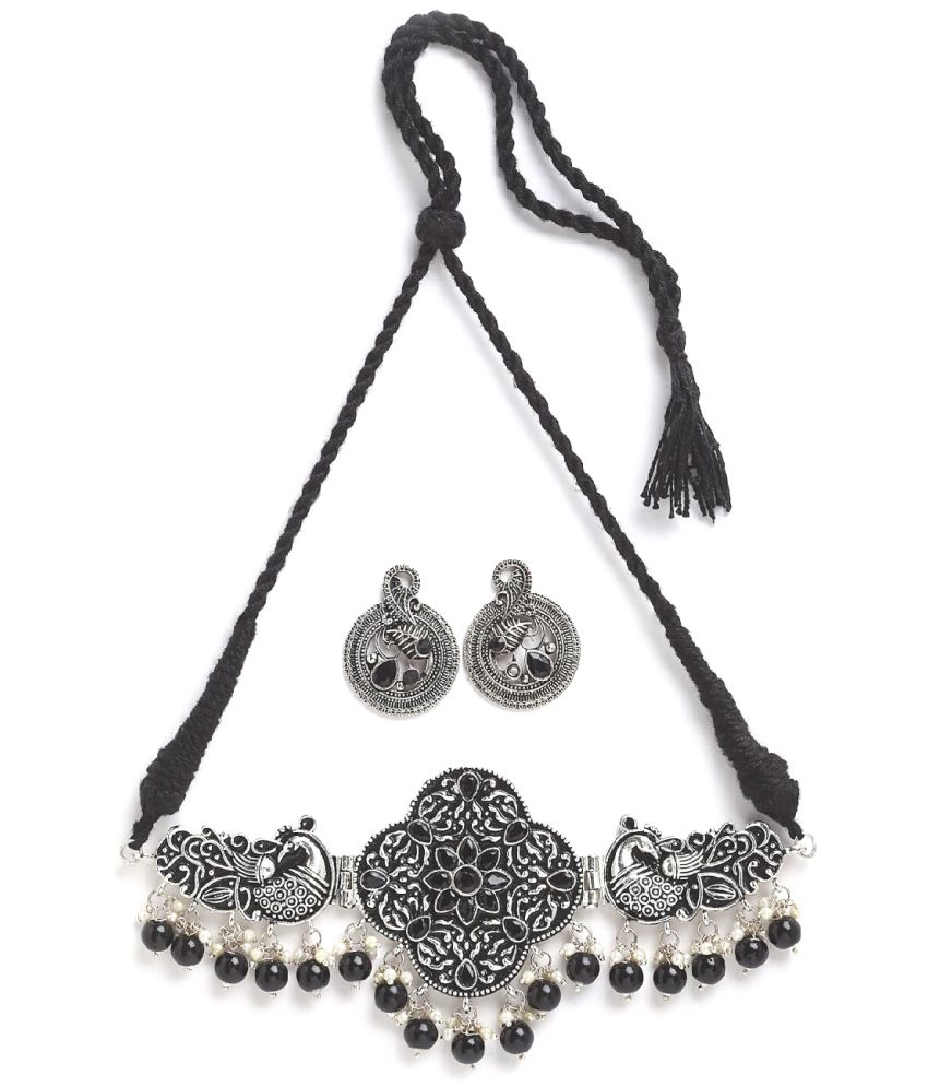     			PUJVI - Black Alloy Necklace Set ( Pack of 1 )