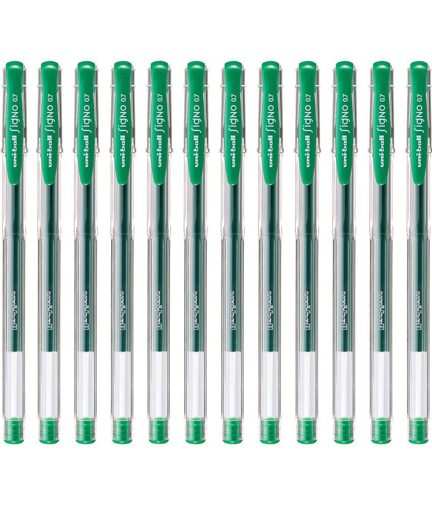     			Uni-Ball Signo Um100 0.7Mm Green Gel Pen (Pack Of 12, Green)
