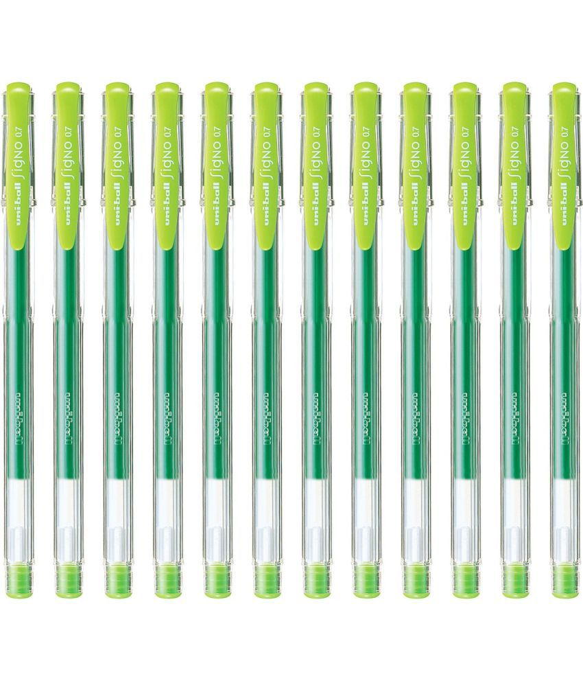     			Uni-Ball Signo Um100 0.7Mm Green Gel Pen (Pack Of 12, Light Green)