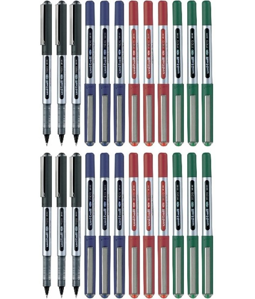    			Uni Ball Roller Ball Pen Roller Ball Pen (Pack Of 24, Black, Blue, Red, Green)