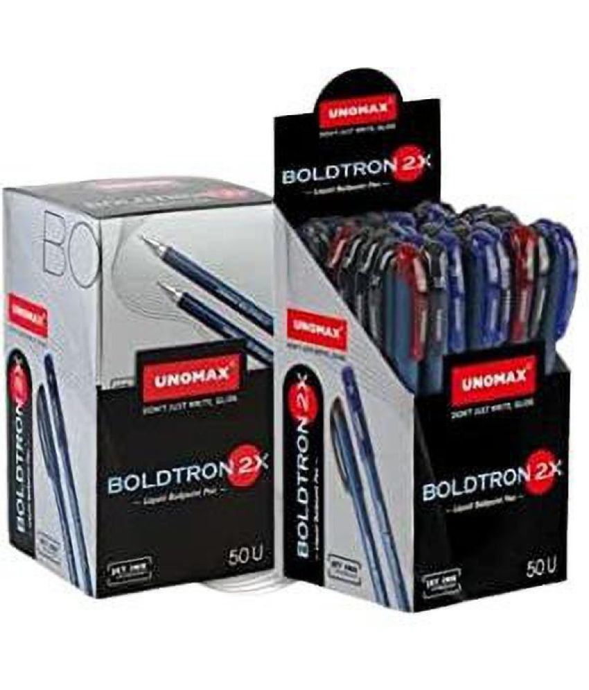     			Unomax Boldtron 2X 1.0Mm (50Pcs Stand- 35Pcs Blue, 12Pcs Black, 3Pcs Red) Ball Pen (Pack Of 50, Blue, Black, Red)