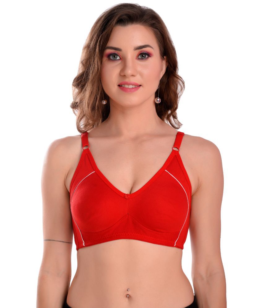     			soft beauty - Red Cotton Non Padded Women's Cami bra ( Pack of 1 )