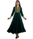 MF Hayat - Green Rayon Women's Flared Kurti ( Pack of 1 )