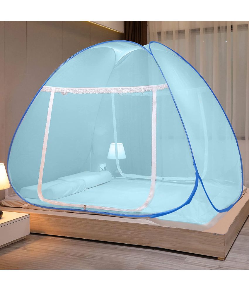     			Evafly - Blue Polycotton Foldable Mosquito Net ( Pack of 1 )