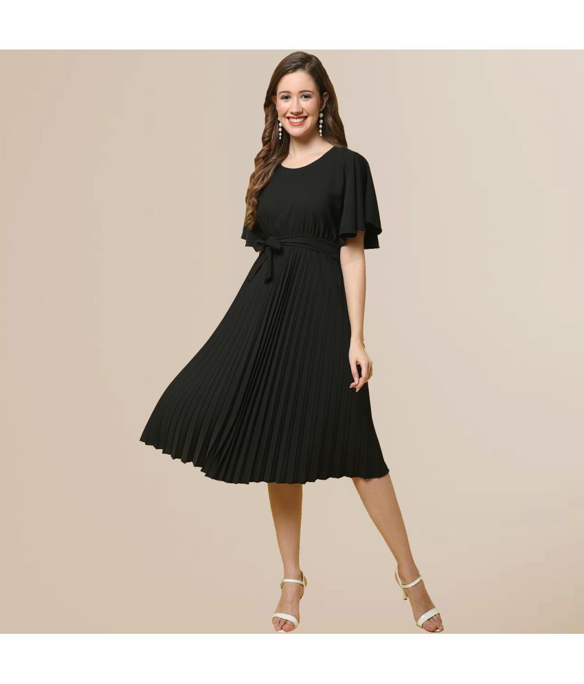     			Fabflee - Black Polyester Women's Fit & Flare Dress ( Pack of 1 )