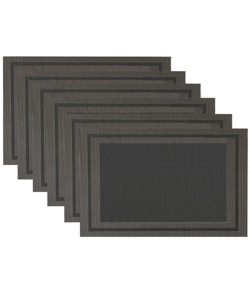     			HOKIPO PVC Abstract Rectangle Table Mats 45 cm 30 cm Pack of 6 - Black