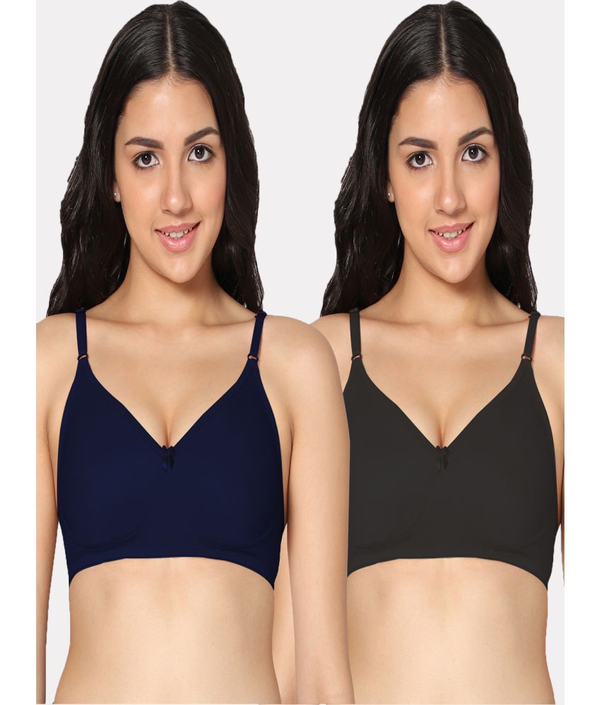     			IN CARE LINGERIE - Multicolor Cotton Non Padded Women's Everyday Bra ( Pack of 2 )