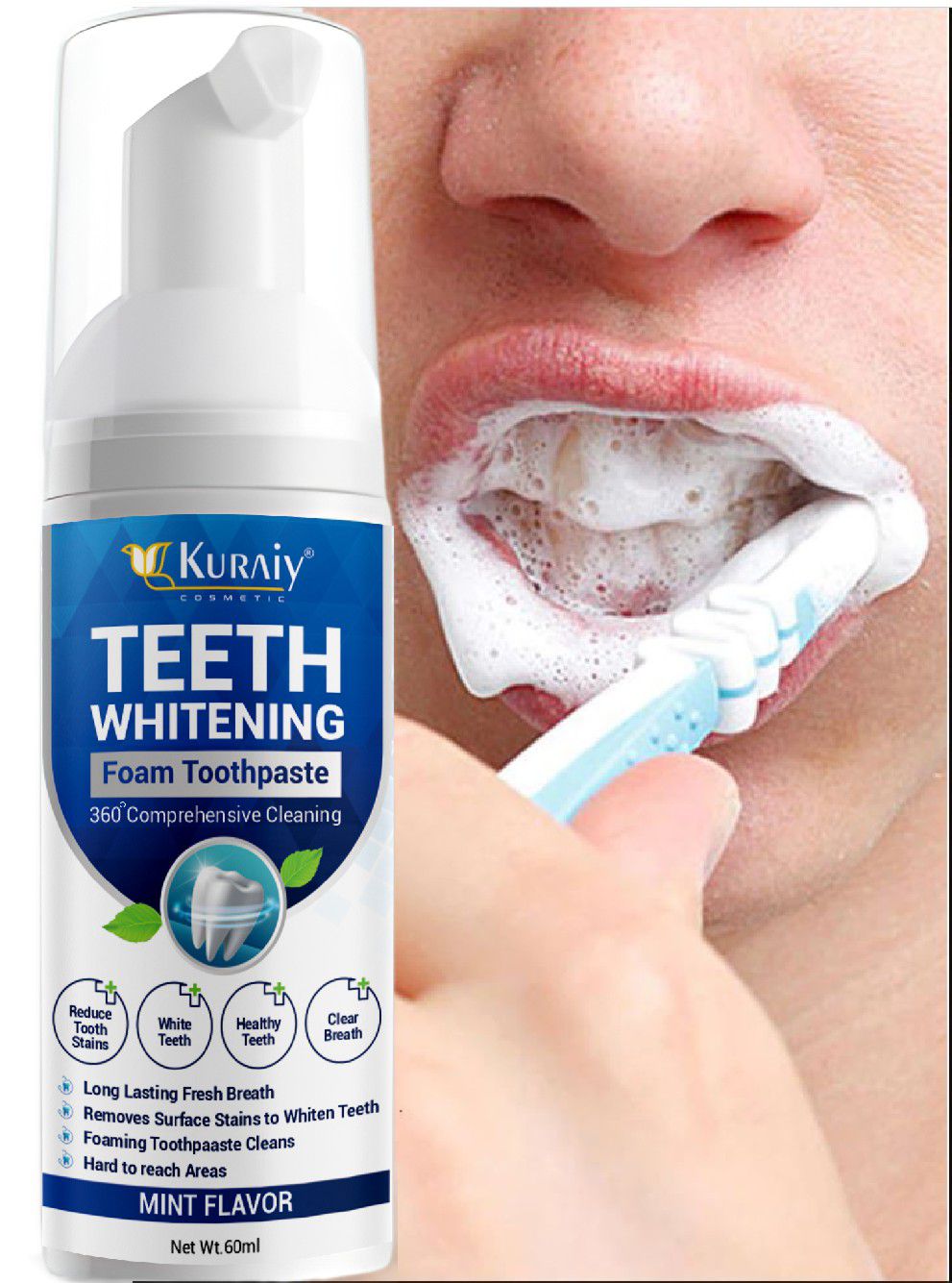     			Kuraiy Teeth Whitening Powder Smoke Coffee Tea Stain Powder Oral Hygiene Tooth Care