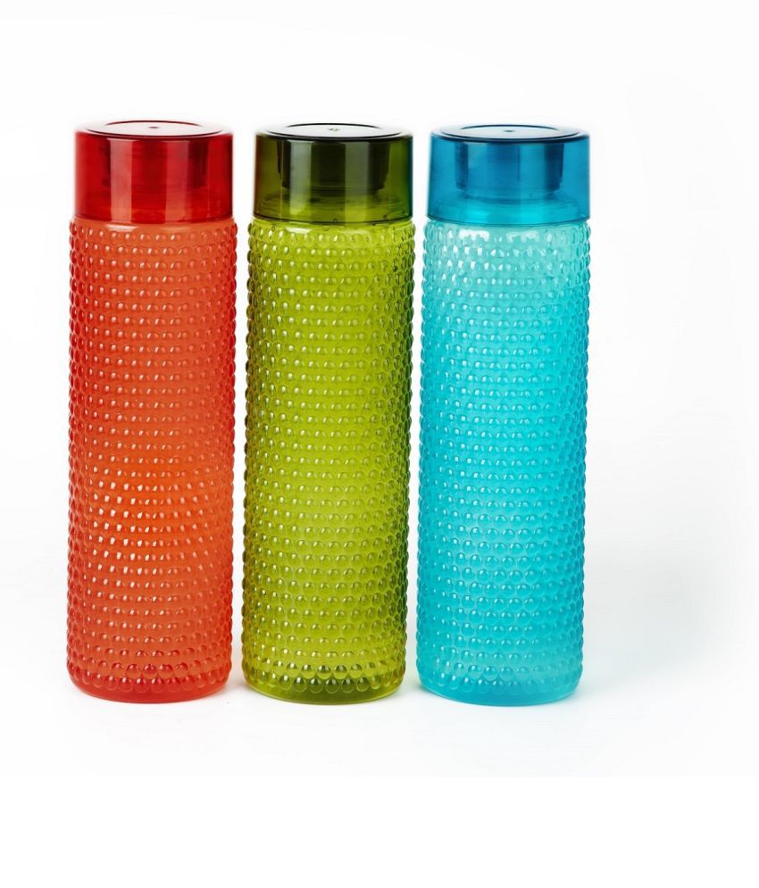     			Kkart - Bubble Bottle Multicolour Water Bottle 1000 mL ( Set of 3 )